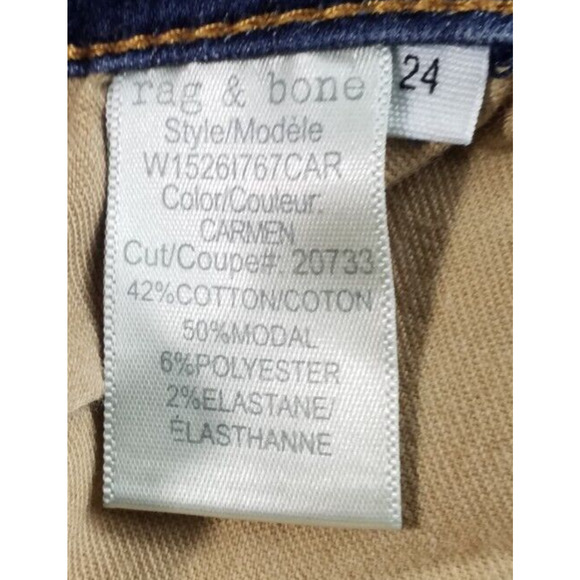 Rag & Bone Blue Mid Rise Skinny Jeans | Size 24 | Stretch Denim - Picture 6 of 8